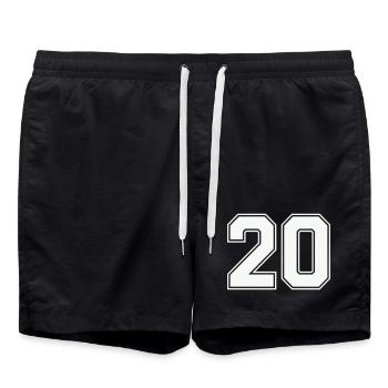 20- - Swim Trunks - black - Front - AI Model Male 185 light (185cm)