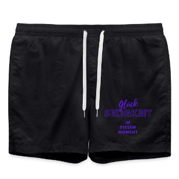 Glückseligkeit - Wortschätze,vergessene Wörter - Badeshorts - Schwarz - Vorne - AI Model Male 185 light (185cm)