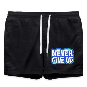Gib niemals auf, du schaffst das! - Badeshorts - Schwarz - Vorne - AI Model Male 185 light (185cm)
