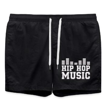 hip_hop_music_rap - Swim Trunks - black - Front - AI Model Male 185 light (185cm)