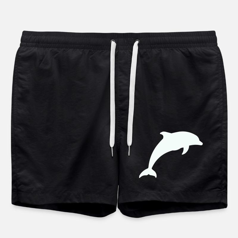 Silhouette de dauphin lumineux - Short de bain - noir