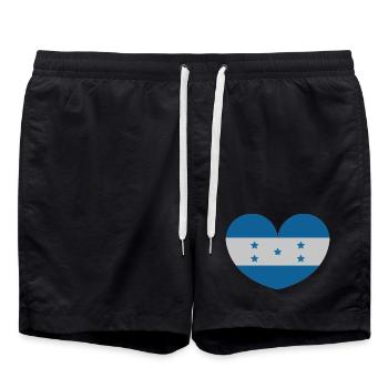 Drapeau du cœur du Honduras - Short de bain - noir - Devant - AI Model Male 185 light (185cm)