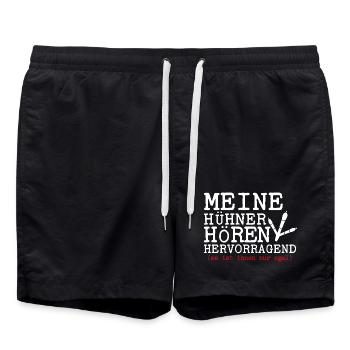 Hühnerflüsterer Huhn Hühnerhalter Hühner - Badeshorts - Schwarz - Vorne - AI Model Male 185 light (185cm)