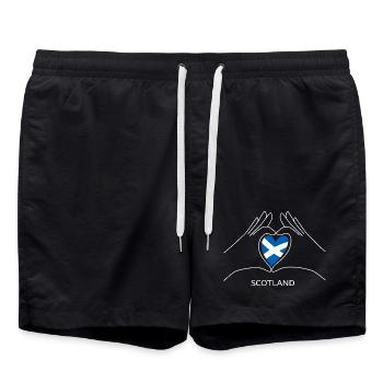 Scotland Heart with Scottish Flag Scotland - Swim Trunks - black - Front - AI Model Male 185 light (185cm)