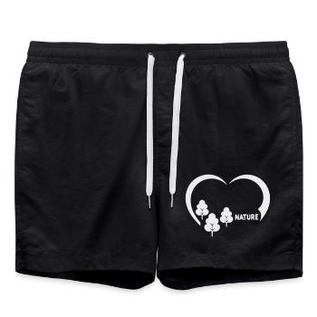 Herz Natur mit Bäumen - Badeshorts - Schwarz - Vorne - AI Model Male 185 light (185cm)