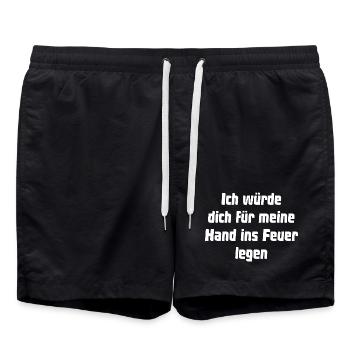 Ich würde dich für meine Hand ins Feuer legen - Badeshorts - Schwarz - Vorne - AI Model Male 185 light (185cm)