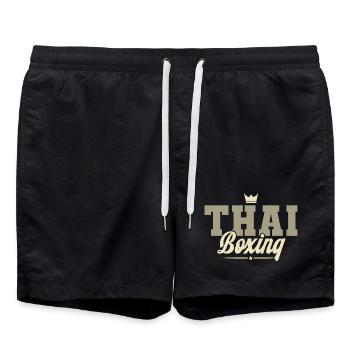 Thai Boxing - Badeshorts - Schwarz - Vorne - AI Model Male 185 light (185cm)