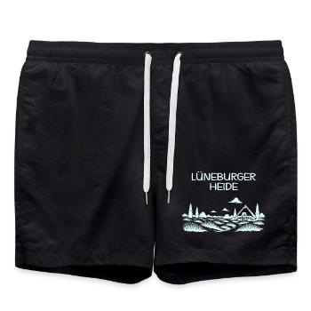 Lüneburger Heide - Badeshorts - Schwarz - Vorne - AI Model Male 185 light (185cm)