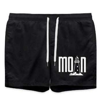 Moin Moin Norden - Maritimes Norddeutsch Design - Badeshorts - Schwarz - Vorne - AI Model Male 185 light (185cm)