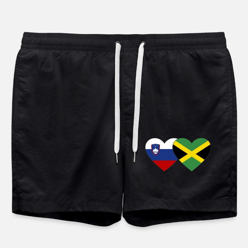 Slovénie Jamaïque Drapeau Coeur - Short de bain - noir