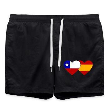 Chili Espagne Drapeau Coeur - Short de bain - noir - Devant - AI Model Male 185 light (185cm)