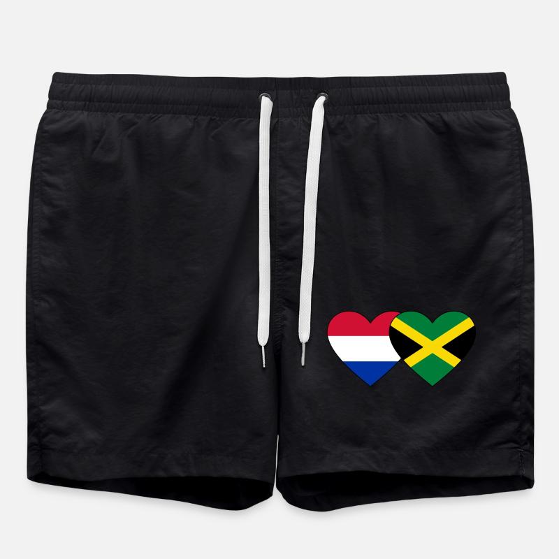 Hollande Jamaïque Drapeau Coeur - Short de bain - noir