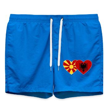 Macédoine Albanie Drapeau Coeur - Short de bain - cobalt blue - Devant