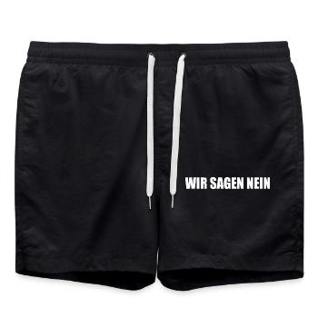 Wir sagen nein - Badeshorts - Schwarz - Vorne - AI Model Male 185 light (185cm)