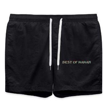MAMA. MUTTERTAG. SCHÖNEN MUTTERTAG. - Badeshorts - Schwarz - Vorne - AI Model Male 185 light (185cm)