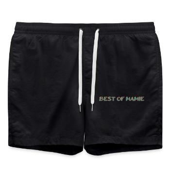 OMA. MAMA. MUTTERTAG. ALLES GUTE ZUM GEBURTSTAG DER MUTTER - Badeshorts - Schwarz - Vorne - AI Model Male 185 light (185cm)