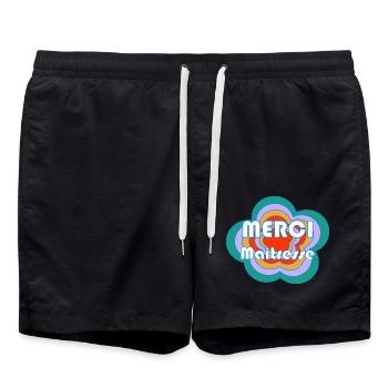MERCI. MAÎTRESSE. MAÎTRE. MERCI MAÎTRESSE - Short de bain - noir - Devant - AI Model Male 185 light (185cm)