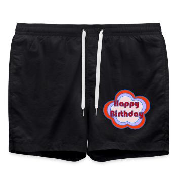 ALLES GUTE ZUM GEBURTSTAG. ALLES GUTE ZUM GEBURTSTAG. JAHRESTAG. - Badeshorts - Schwarz - Vorne - AI Model Male 185 light (185cm)