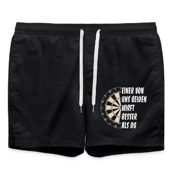 Einer von uns beiden wirft besser als du - Darts - Badeshorts - Schwarz - Vorne - AI Model Male 185 light (185cm)