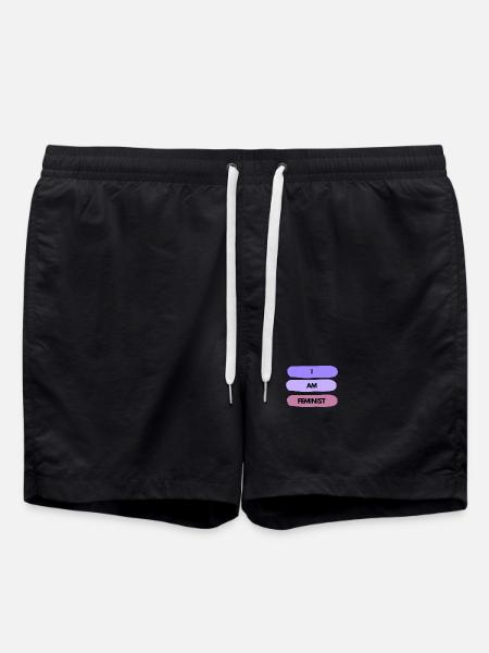 💜✊ I AM FEMINIST – Statement Shirt - Badeshorts - Schwarz