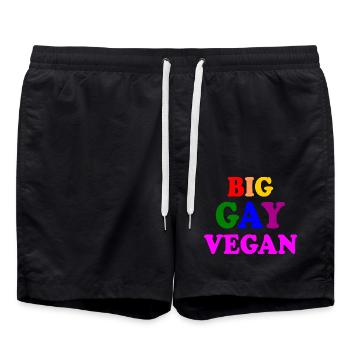 Big gay vegan - Short de bain - noir - Devant - AI Model Male 185 light (185cm)