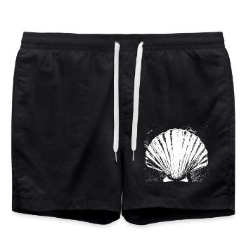 Camino - Scallop - Pilgrimage - Santiago - Swim Trunks - black - Front - AI Model Male 185 light (185cm)