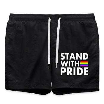 Stand with pride - Badeshorts - Schwarz - Vorne - AI Model Male 185 light (185cm)