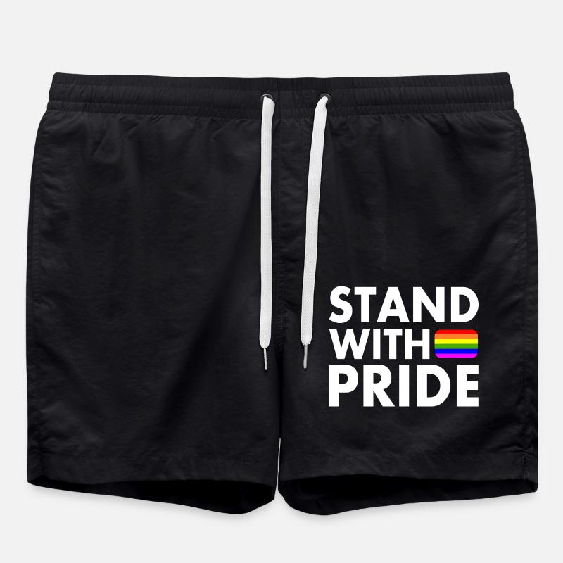 Stand with pride - Badeshorts - Schwarz