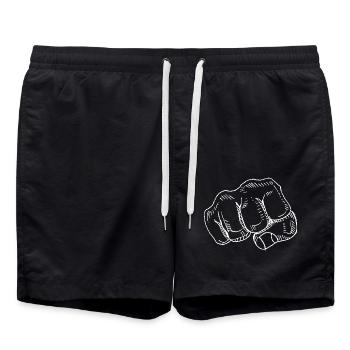 Faust Hand Comic Aggression - Badeshorts - Schwarz - Vorne - AI Model Male 185 light (185cm)