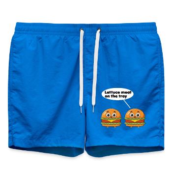 Salatfleisch auf dem Tablett lustiges Burger-Wortspiel - Badeshorts - Cobalt blue - Vorne