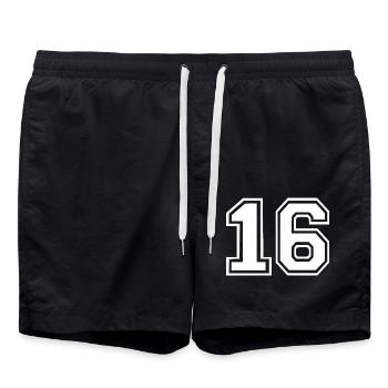 16 - Badeshorts - Schwarz - Vorne - AI Model Male 185 light (185cm)