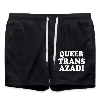 Queer trans azadi - Badeshorts - Schwarz - Vorne - AI Model Male 185 light (185cm)