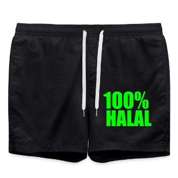 Halal - Badeshorts - Schwarz - Vorne - AI Model Male 185 light (185cm)