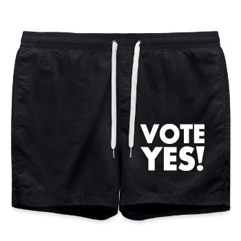 Vote yes - Swim Trunks - black - Front - AI Model Male 185 light (185cm)