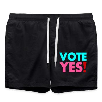 Vote yes - Short de bain - noir - Devant - AI Model Male 185 light (185cm)