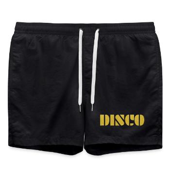 DISCO Retro Party Vibes Or Disco Queen - Short de bain - noir - Devant - AI Model Male 185 light (185cm)