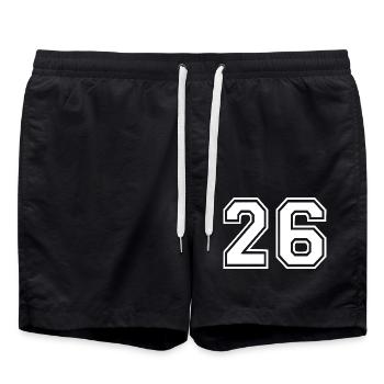 26 - Badeshorts - Schwarz - Vorne - AI Model Male 185 light (185cm)