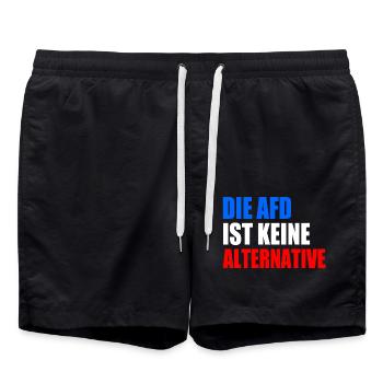 die afd ist keine alternative - Badeshorts - Schwarz - Vorne - AI Model Male 185 light (185cm)