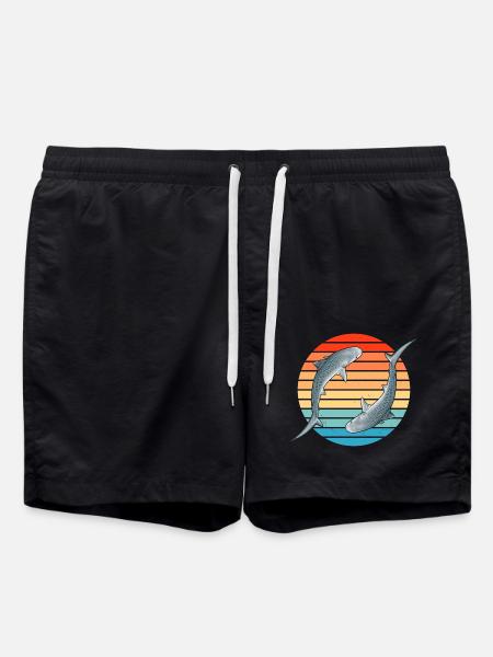 Tiger Shark Retro Sunset - Swim Trunks - black