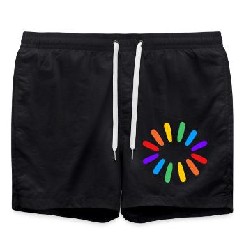 Regenbogensonne LGBTQIA Gay Pride - Badeshorts - Schwarz - Vorne - AI Model Male 185 light (185cm)