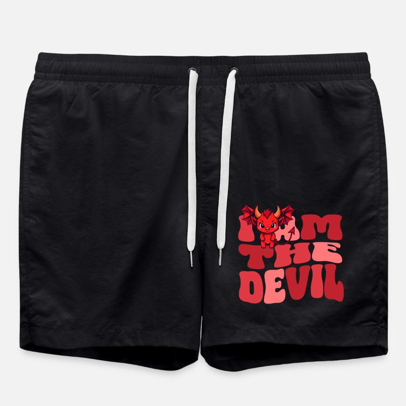 Teufel Devil böse Hausdrachen Ehefrau - Badeshorts - Schwarz