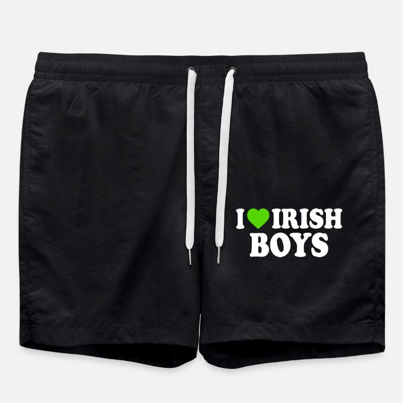 I love irish boys - Swim Trunks - black