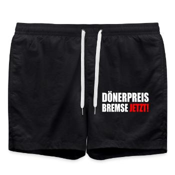 dönerpreisbremse jetzt - Badeshorts - Schwarz - Vorne - AI Model Male 185 light (185cm)