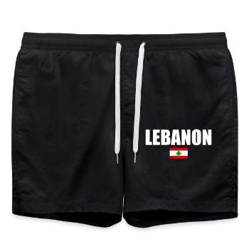 Libanon - Badeshorts - Schwarz - Vorne - AI Model Male 185 light (185cm)