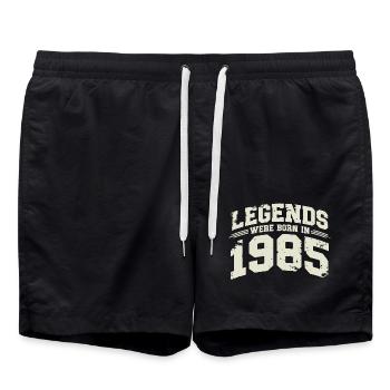 1985 Vintage Born Legends Birthday Gift - Swim Trunks - black - Front - AI Model Male 185 light (185cm)