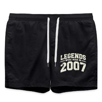 2007 Jahrgang geboren Geburtstag Geschenk - Badeshorts - Schwarz - Vorne - AI Model Male 185 light (185cm)