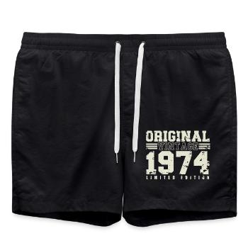 1974 Vintage Born Cadeau d’anniversaire - Short de bain - noir - Devant - AI Model Male 185 light (185cm)