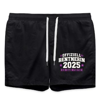 Rentnerin 2025 Ich habe fertig - Badeshorts - Schwarz - Vorne - AI Model Male 185 light (185cm)