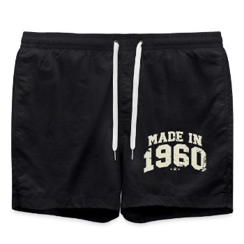 1960 Jahrgang geboren Legenden Geburtstag Geschenk - Badeshorts - Schwarz - Vorne - AI Model Male 185 light (185cm)