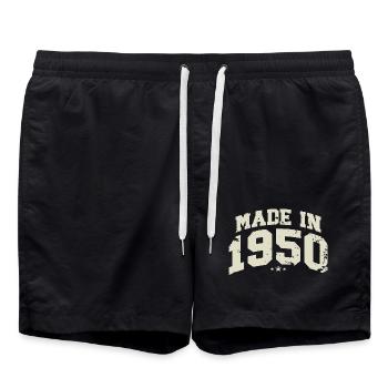 1950 ' s Vintage Born Legends Cadeau d’anniversaire - Short de bain - noir - Devant - AI Model Male 185 light (185cm)